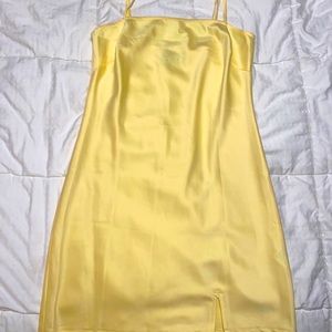 PRINCESS POLLY SATIN YELLOW DRESS
